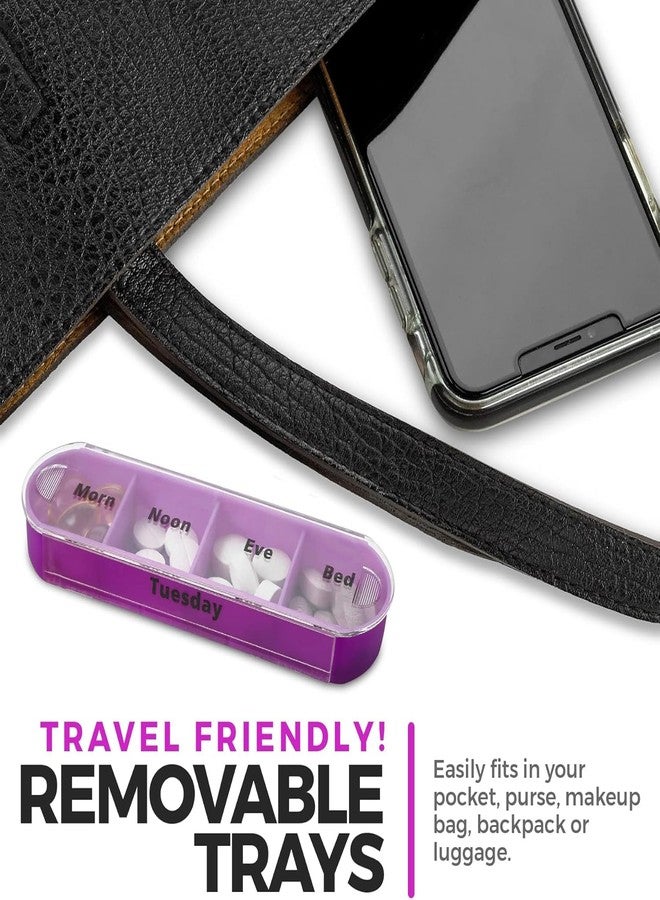 ZELKEY weekly pill organizer 4 times a day, portable travel pill box 7 day with large compartments moisture-proof pill case for vitamin, Medicine, pills (Medicine Organizer Box) (BLACK) - Image 4